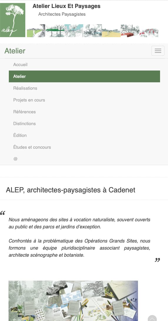 Site responsive alep menu