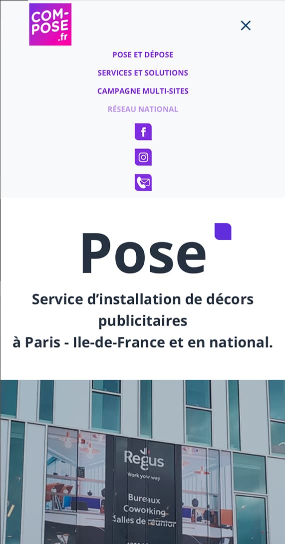 Com pose menu responsive